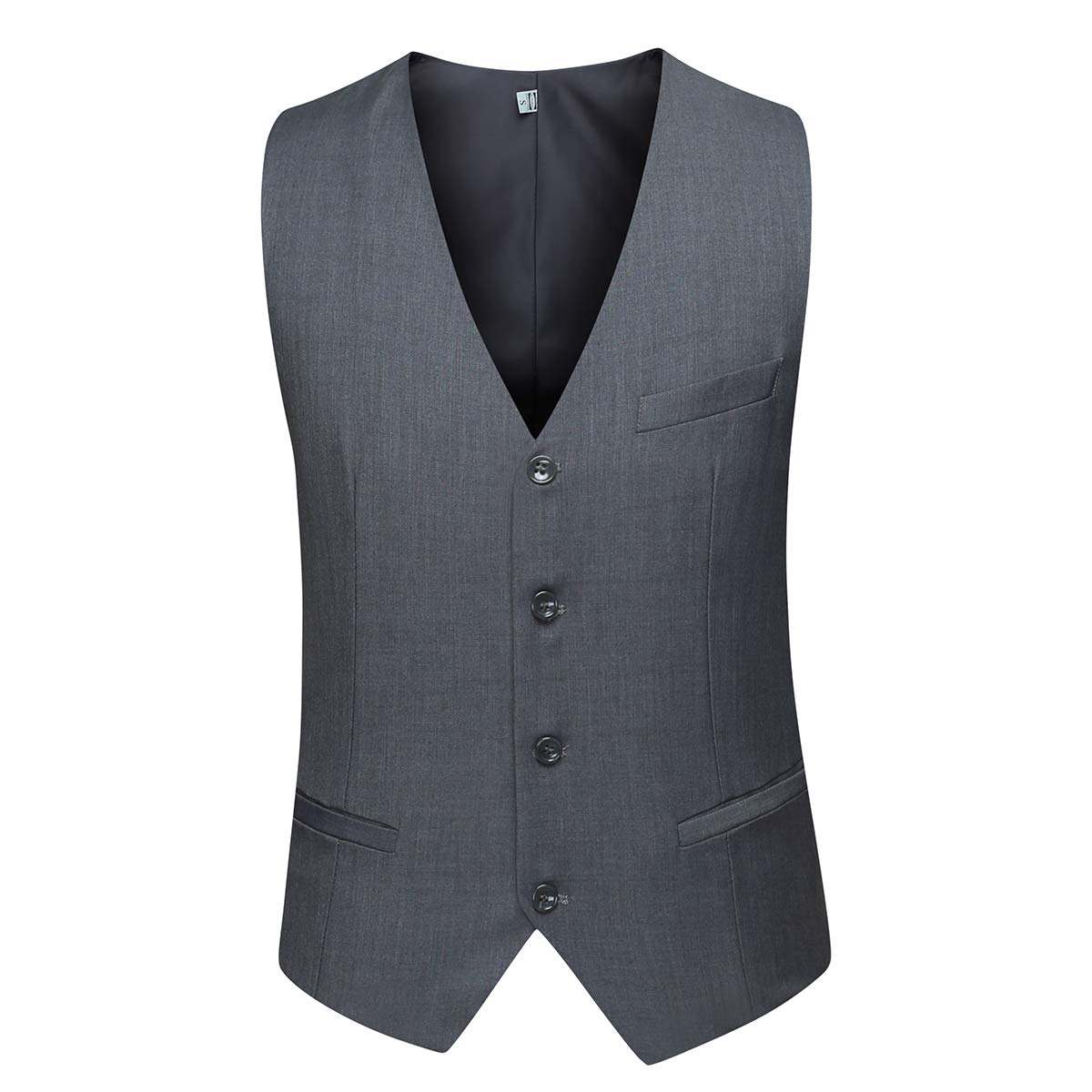 YFFUSHI Mens Formal Slim Fit Business Wedding Dress Vest Waistcoat Gray