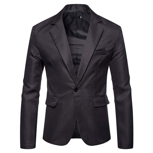 YFFUSHI Mens Suit Jacket 1 Button Notched Lapel Sport Coat Business Daily Blazer Dark Grey