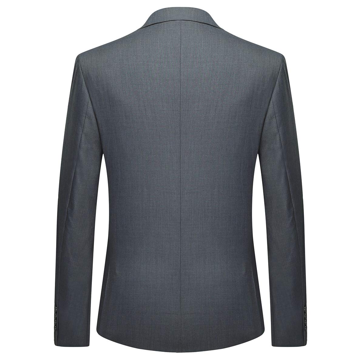 YFFUSHI Mens 2 Piece Set Slim Fit Casual Formal 1 Button Blazer Solid Dress Suit Shirt Dark Gray