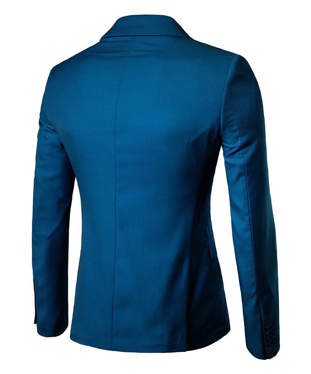 Mens Aqua Blue 2 Piece Slim Fit One Button Suits