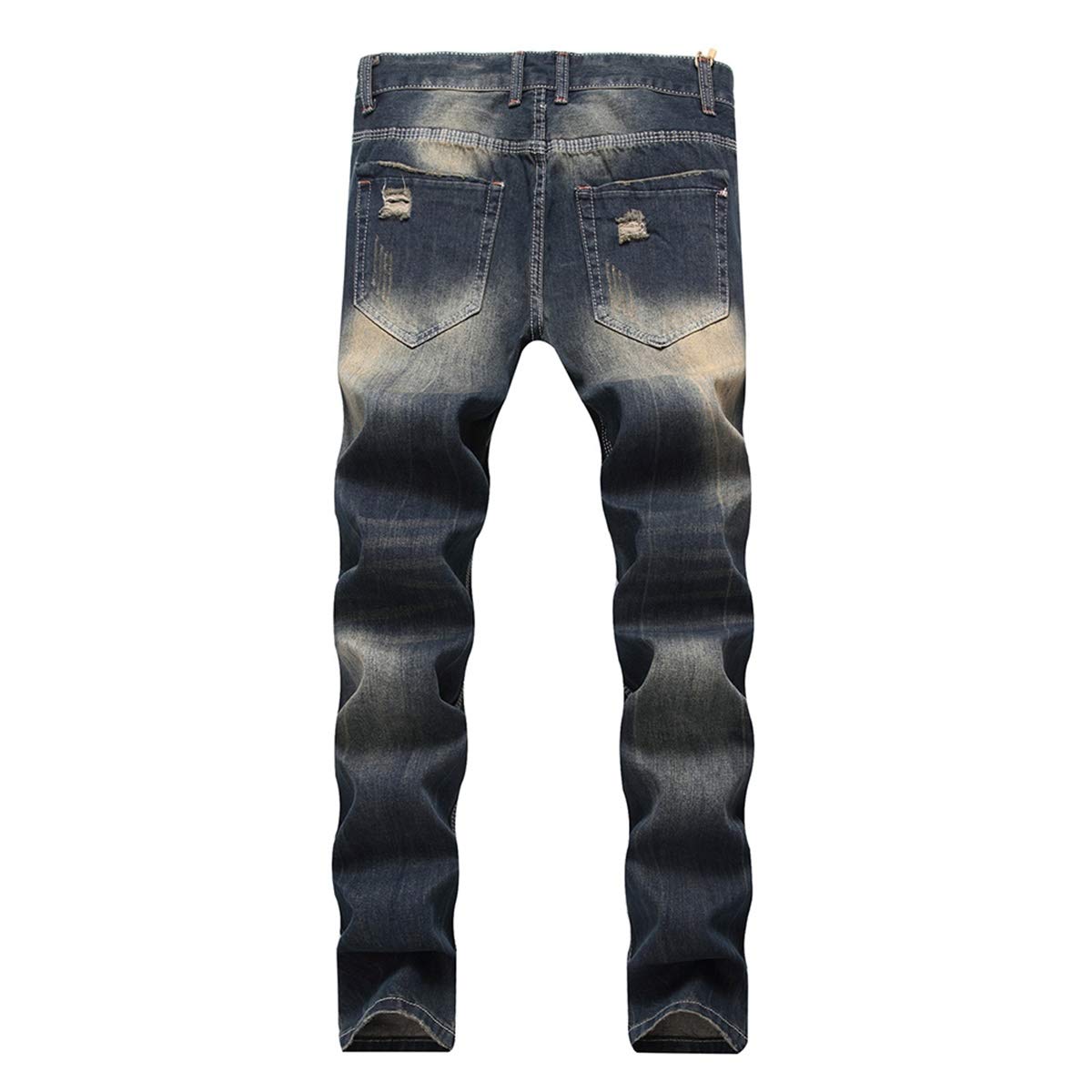 YFFUSHI Mens Ripped Washed Jeans Skinny Straight Fit Distressed Holes Comfy Denim Pants Green