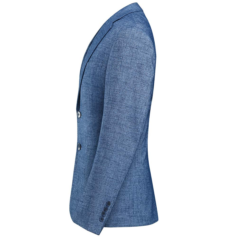 YFFUSHI Mens Slim Fit Casual Jacket Two Buttons Stylish Daily Sport Coat Light Blue