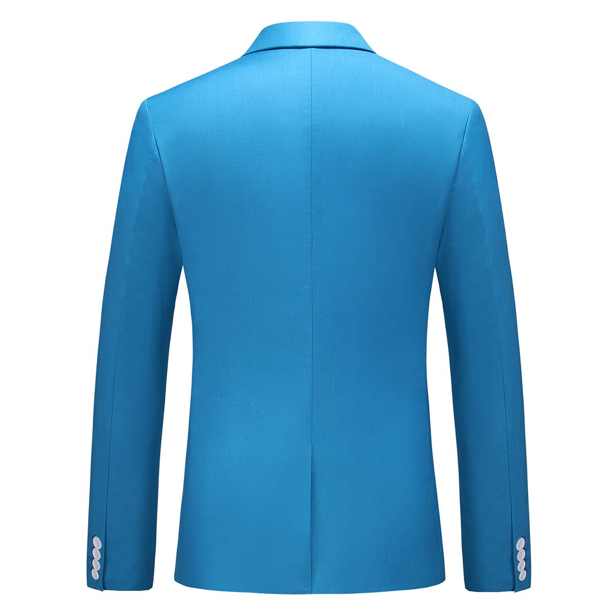 YFFUSHI Mens 2 Piece Suits 1 Button Slim Fit Notched Lapel Solid Formal Jacket Pants Set Blue