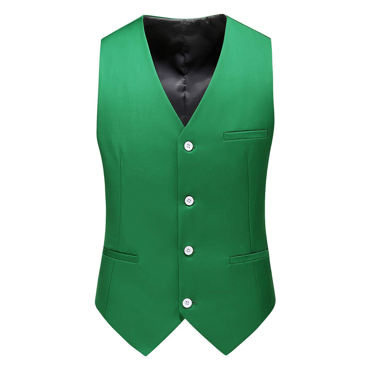 YFFUSHI Mens 3 Piece Dress Suit 1 Button Formal Casual Tux Vest Trousers Green