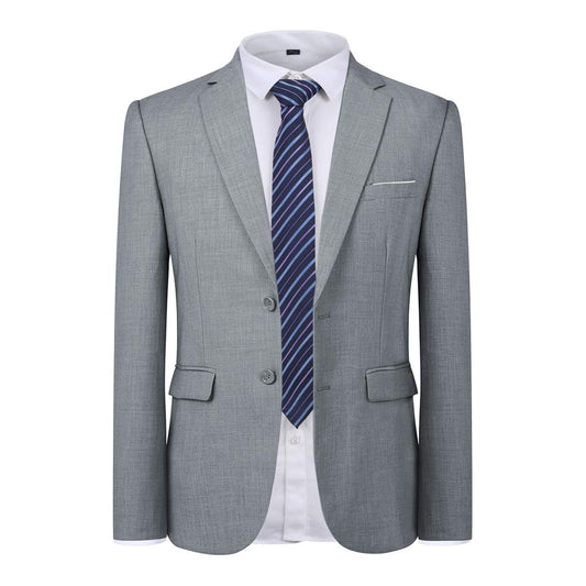 YFFUSHI Mens Slim Fit Business Wedding Suit Shirt Separates Light Gray