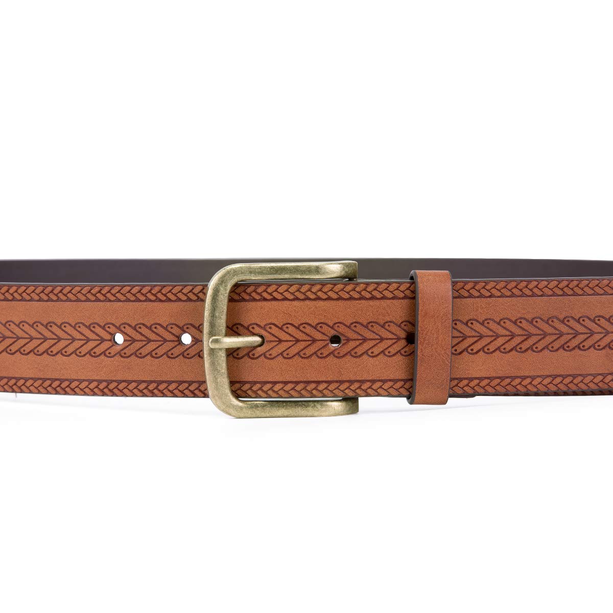 YFFUSHI Men Leather Dress Belt Classic Elegant Fashion Design Brown