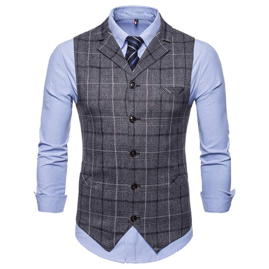 YFFUSHI Mens Dress Formal Premium Single Breasted Vest Waistcoat Dark Grey