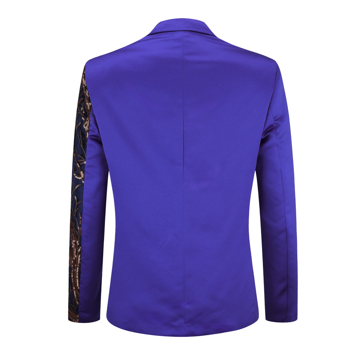 YFFUSHI Mens Slim Fit Floral Sequin Blazer Party Prom Blue