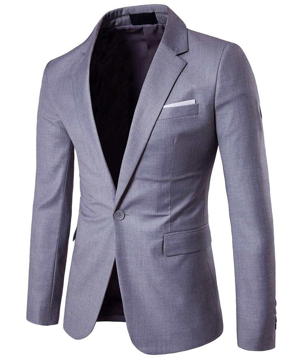 Mens Light Grey 2 Piece Slim Fit One Button Suits