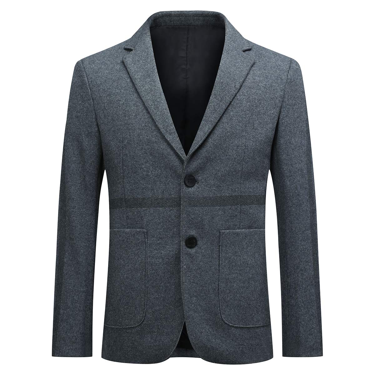 YFFUSHI Mens Standard Fit Wool Blazer Casual 2 Button Daily Business Suit Jacket Gray