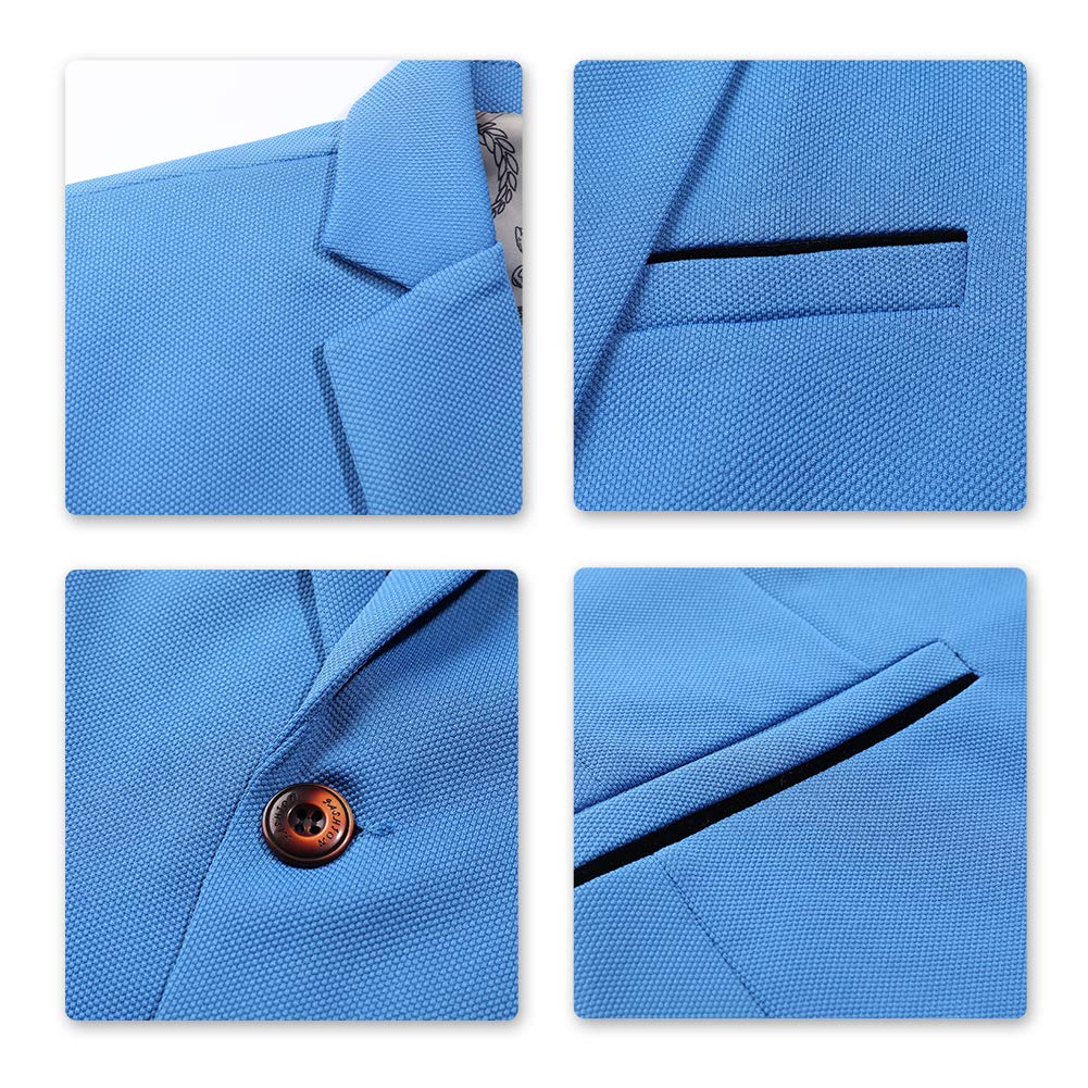 YFFUSHI Mens Slim Fit Sport Coat Casual One Button Solid Color Jacket Blazer Blue