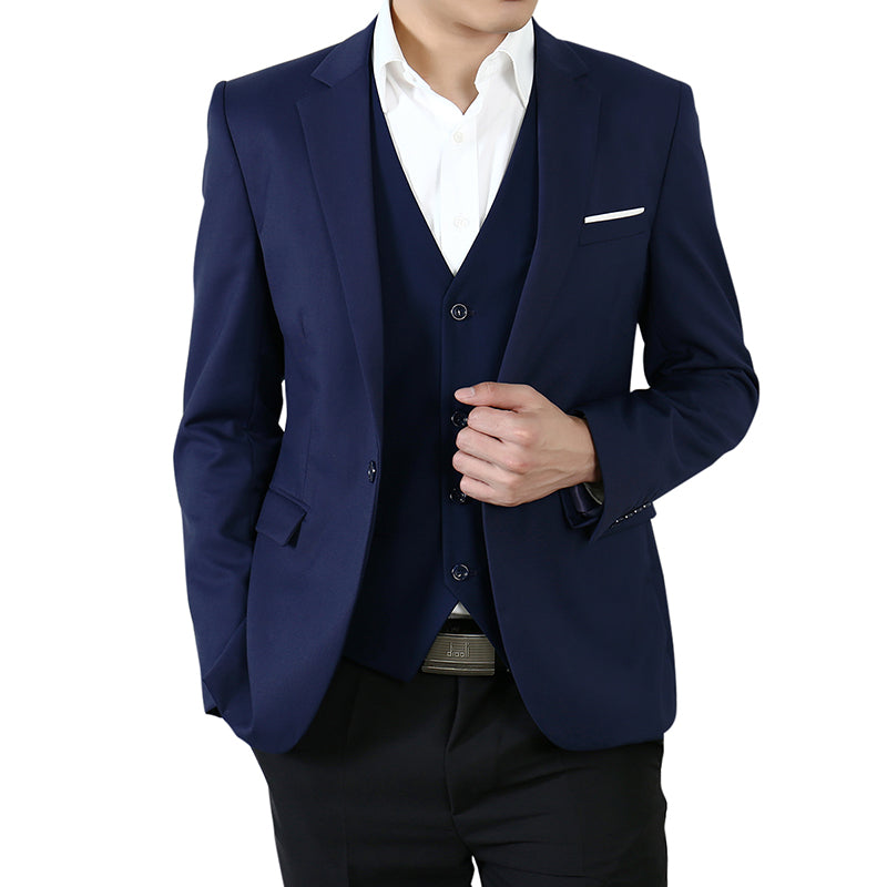 Men`s Navy Slim Fit Casual Blazer