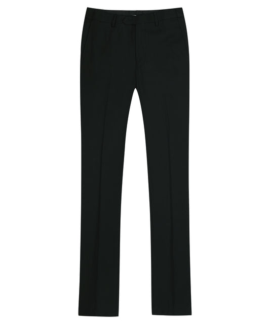 YFFUSHI Mens Slim Fit Straight Flat Adjustable Waist Suit Pants Black