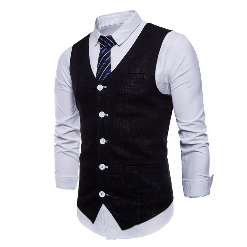 Mens Black Suit Vest