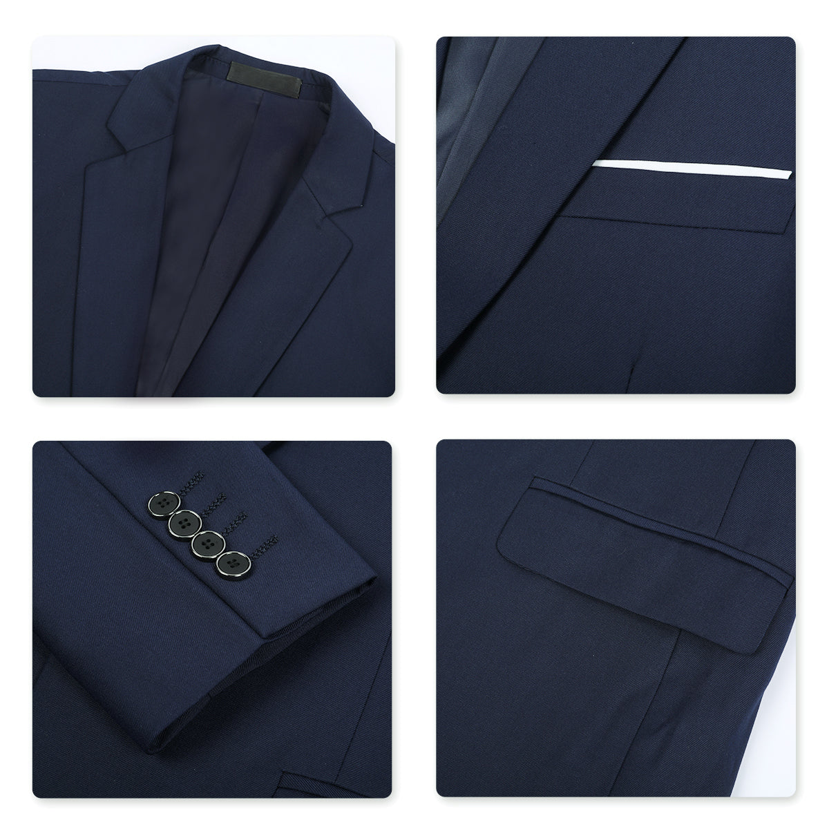 YFFUSHI Slim Fit 2 Piece Suit for Men One Button Casual/Formal Tuxedo Navy