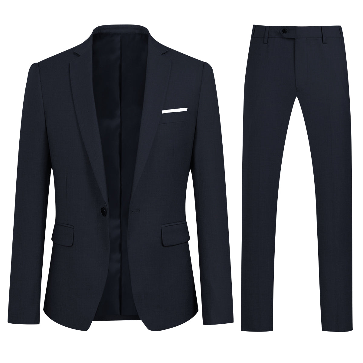 YFFUSHI Slim Fit 2 Piece Suit for Men One Button Casual/Formal Tuxedo Navy