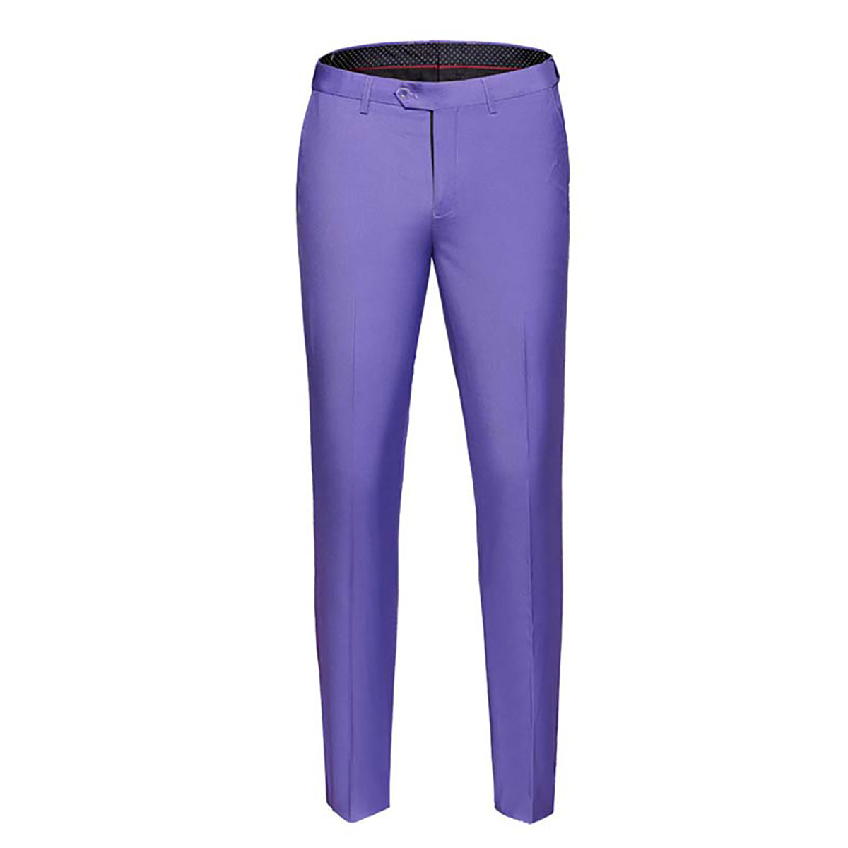 YFFUSHI Mens Slim Fit Straight Flat Adjustable Waist Suit Pants Light Purple