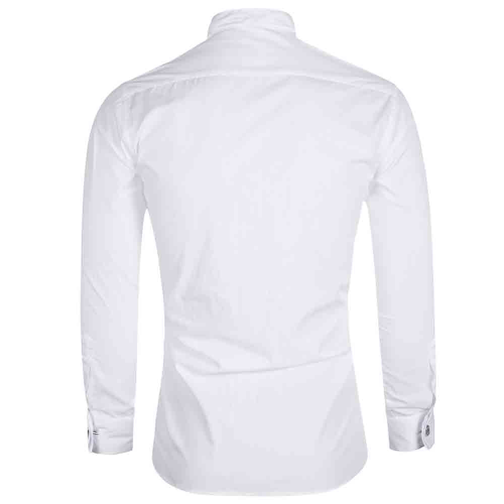 YFFUSHI Slim Fit Dress Shirt with 2 bow ties White