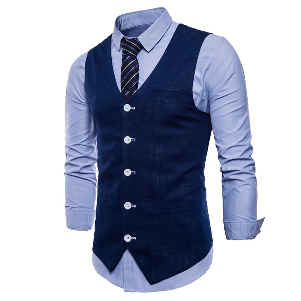 Mens Navy Suit Vest