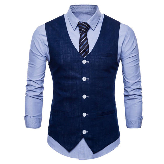 Mens Navy Suit Vest