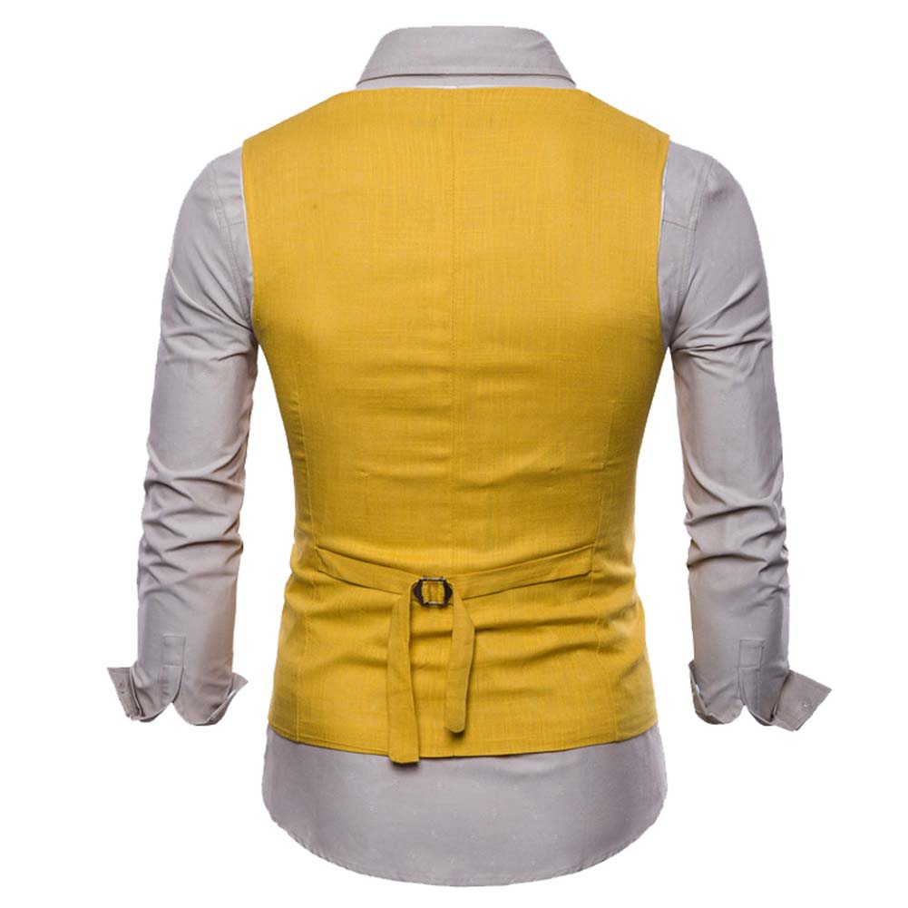 Mens Yellow Suit Vest