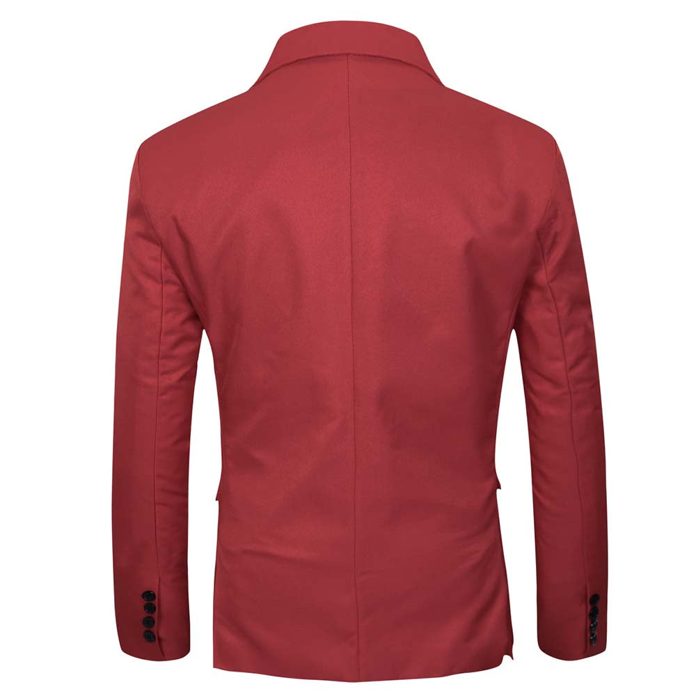 YFFushi Men's Slim Fit Casual Single Breasted Notched Lapel Blazer Jacket Red