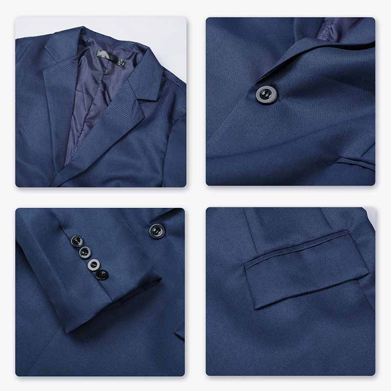 YFFushi Men's Slim Fit Casual Single Breasted Notched Lapel Blazer Jacket Navy