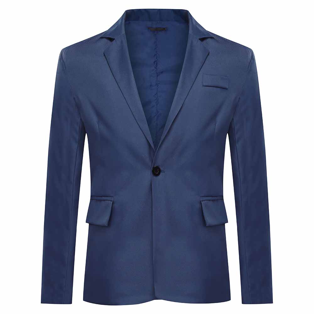 YFFushi Men's Slim Fit Casual Single Breasted Notched Lapel Blazer Jacket Navy