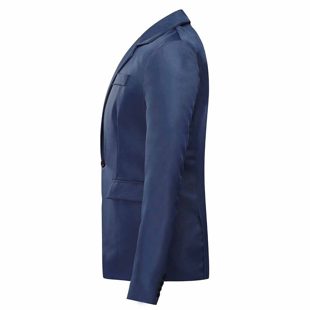 YFFushi Men's Slim Fit Casual Single Breasted Notched Lapel Blazer Jacket Navy