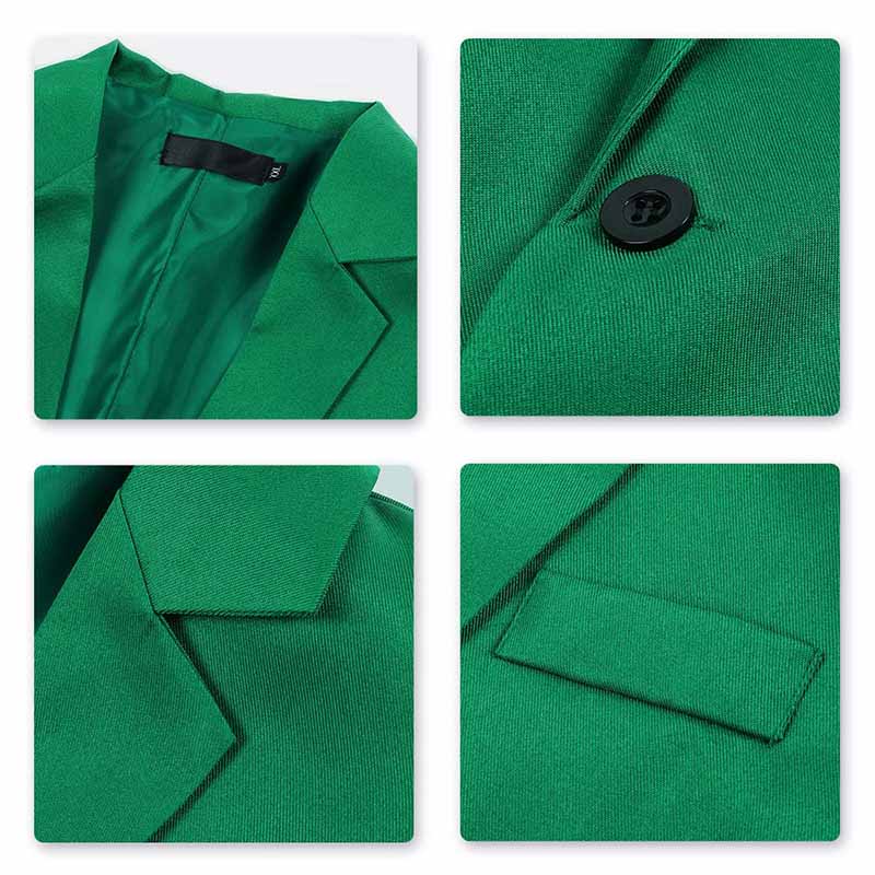 YFFushi Men's Slim Fit Casual Single Breasted Notched Lapel Blazer Jacket Green