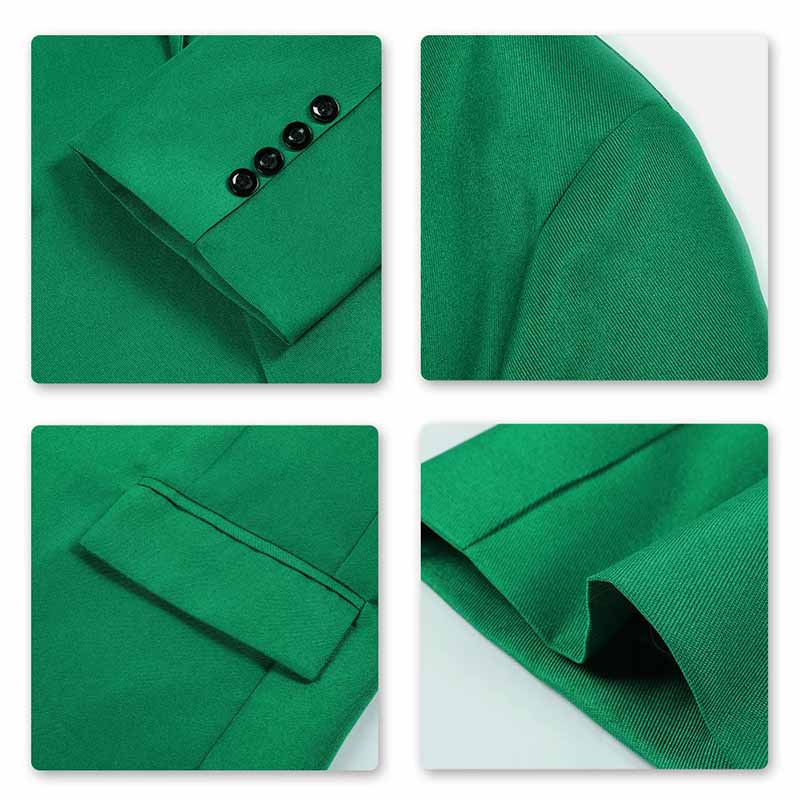 YFFushi Men's Slim Fit Casual Single Breasted Notched Lapel Blazer Jacket Green