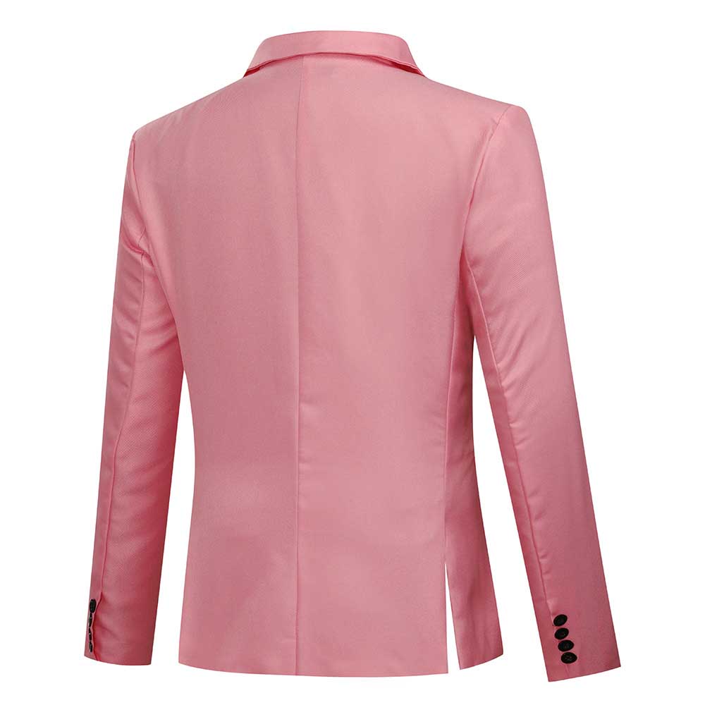 YFFushi Men's Slim Fit Casual Single Breasted Notched Lapel Blazer Jacket Pink