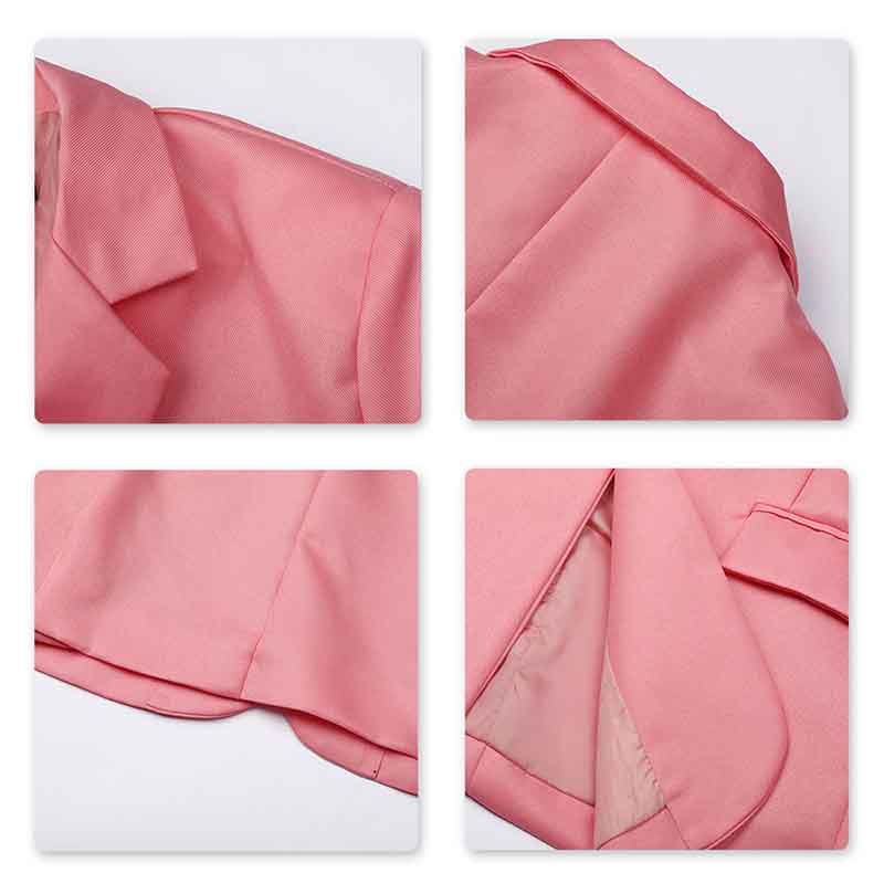 YFFushi Men's Slim Fit Casual Single Breasted Notched Lapel Blazer Jacket Pink