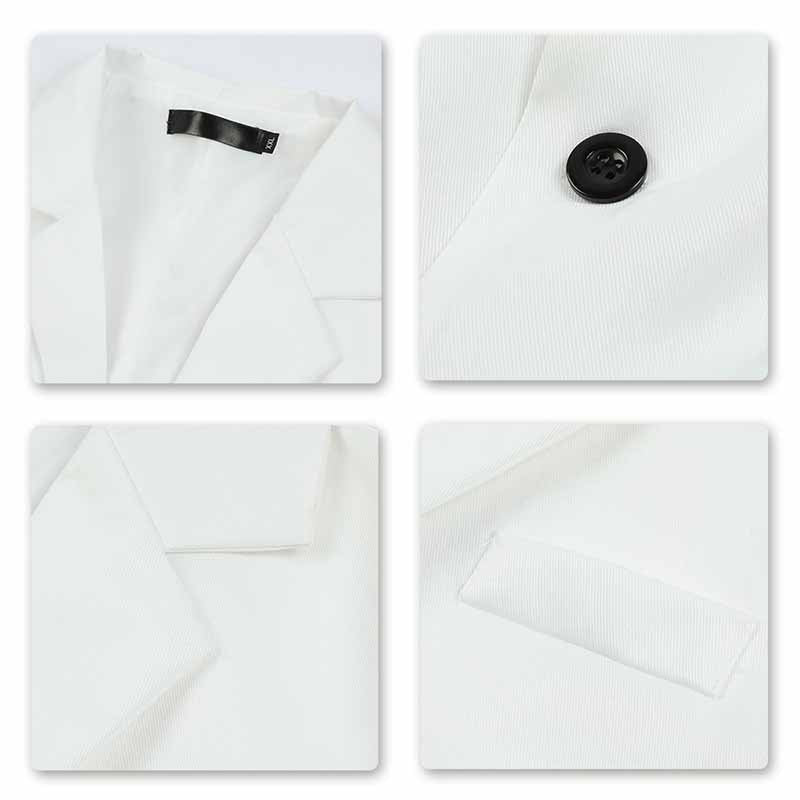 YFFushi Men's Slim Fit Casual Single Breasted Notched Lapel Blazer Jacket White