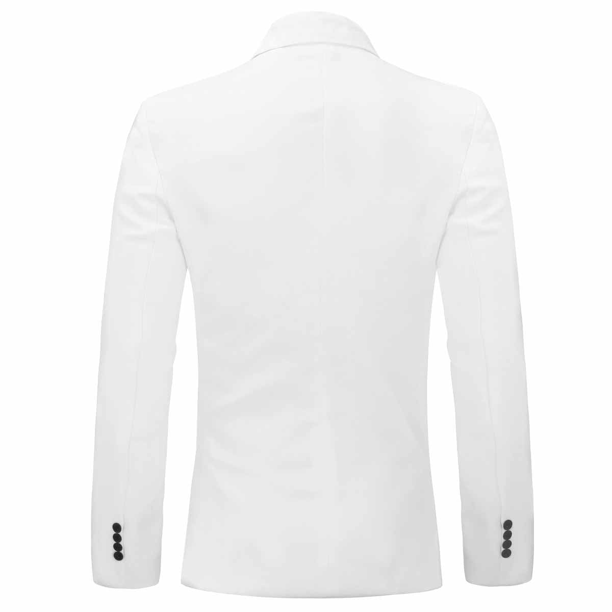 YFFushi Men's Slim Fit Casual Single Breasted Notched Lapel Blazer Jacket White