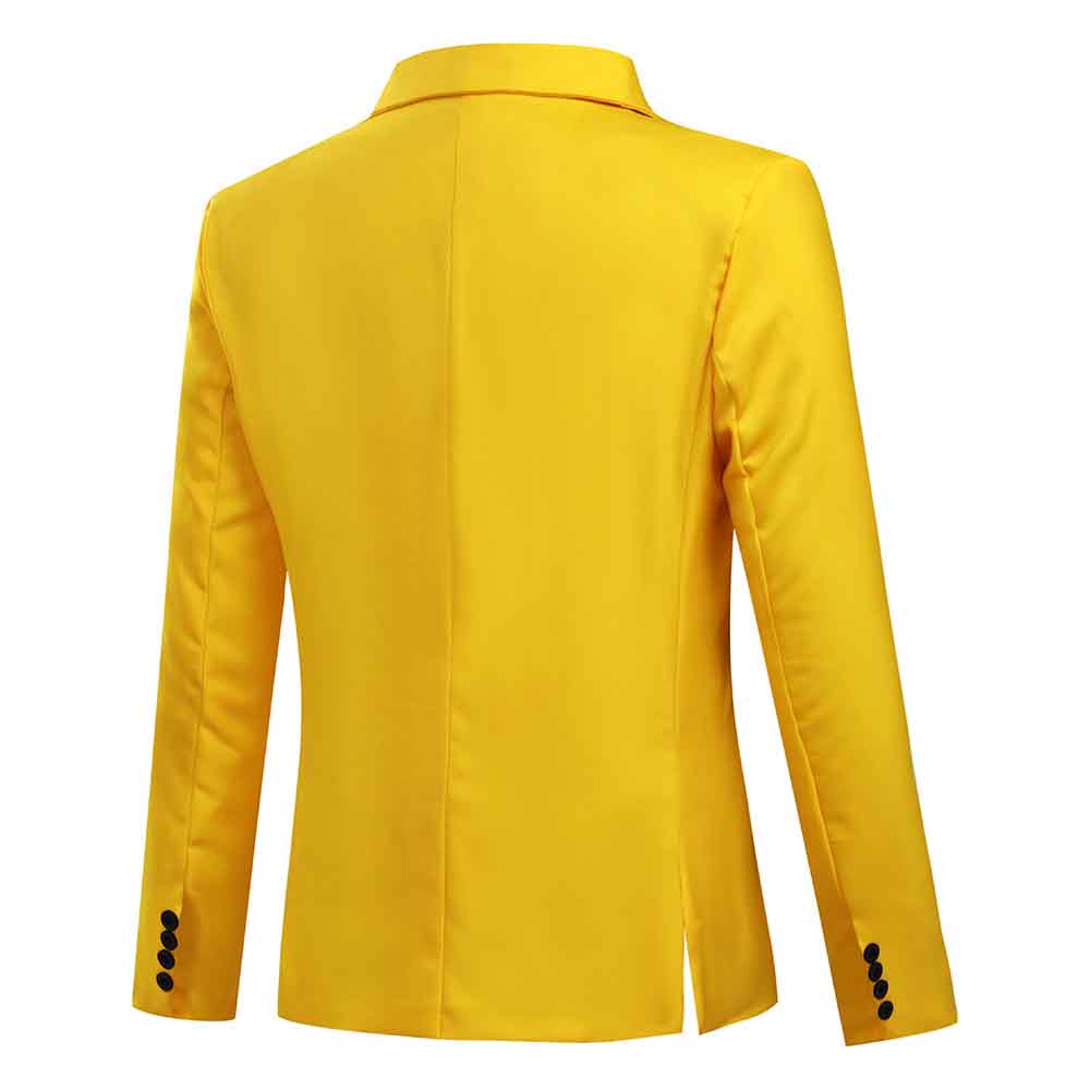 YFFushi Men's Slim Fit Casual Single Breasted Notched Lapel Blazer Jacket Yellow