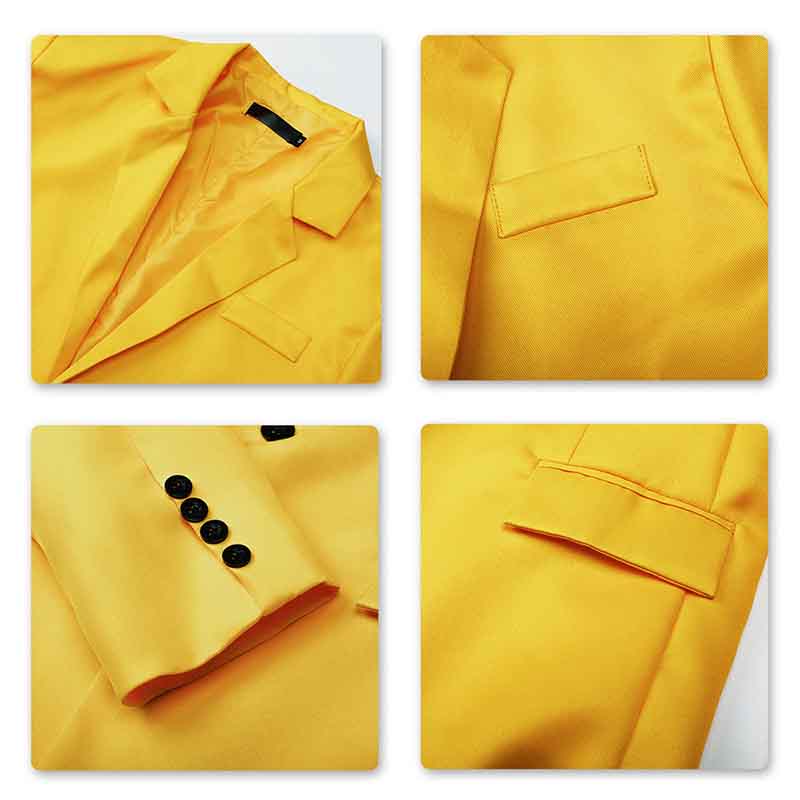 YFFushi Men's Slim Fit Casual Single Breasted Notched Lapel Blazer Jacket Yellow