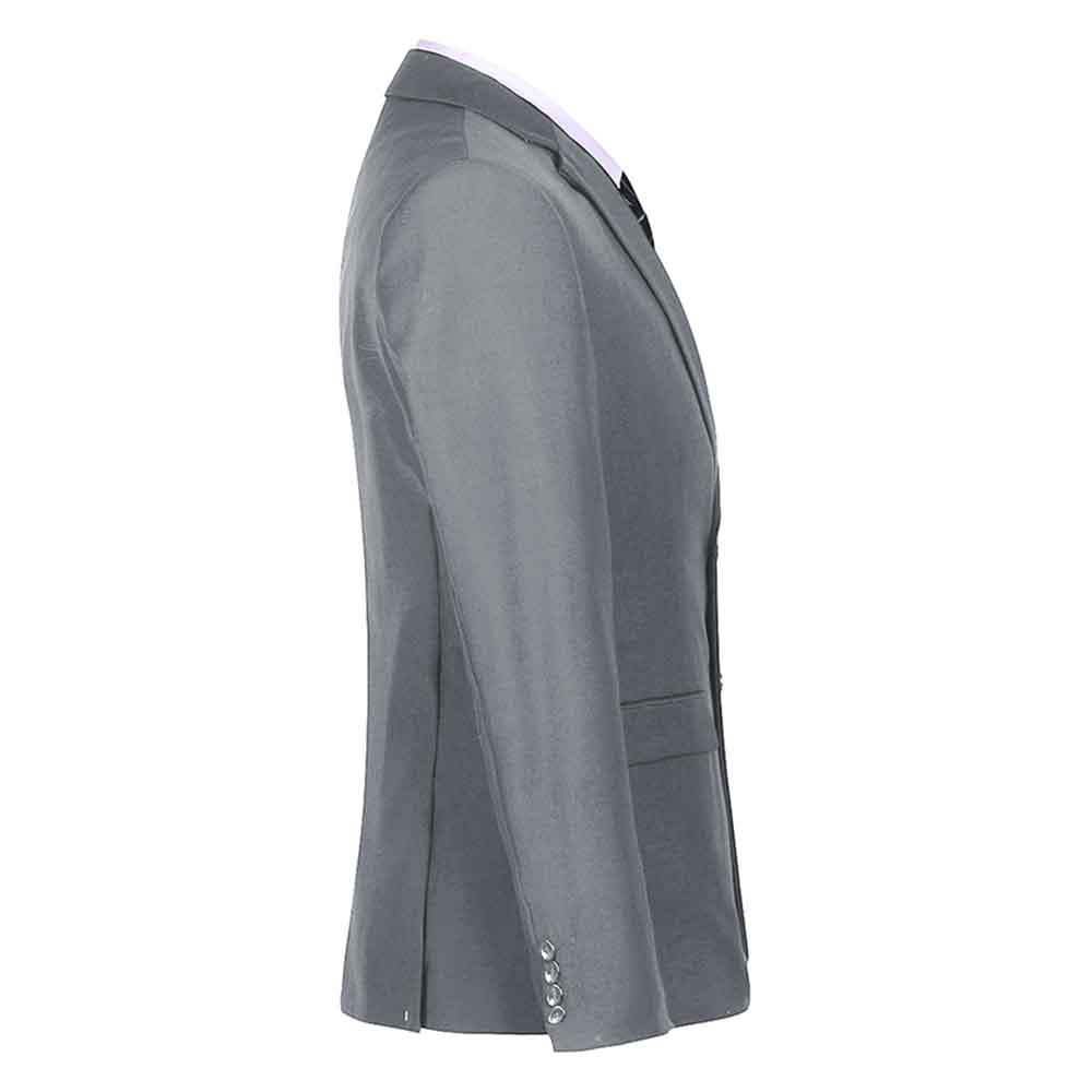 3-Piece Notched Lapel Casual Suit Grey