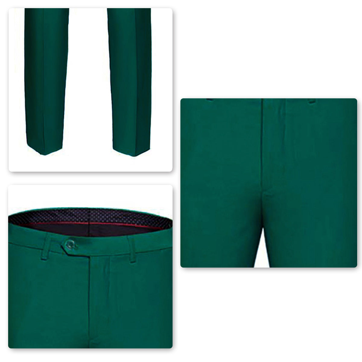 YFFUSHI Mens Slim Fit Straight Flat Adjustable Waist Suit Pants Green