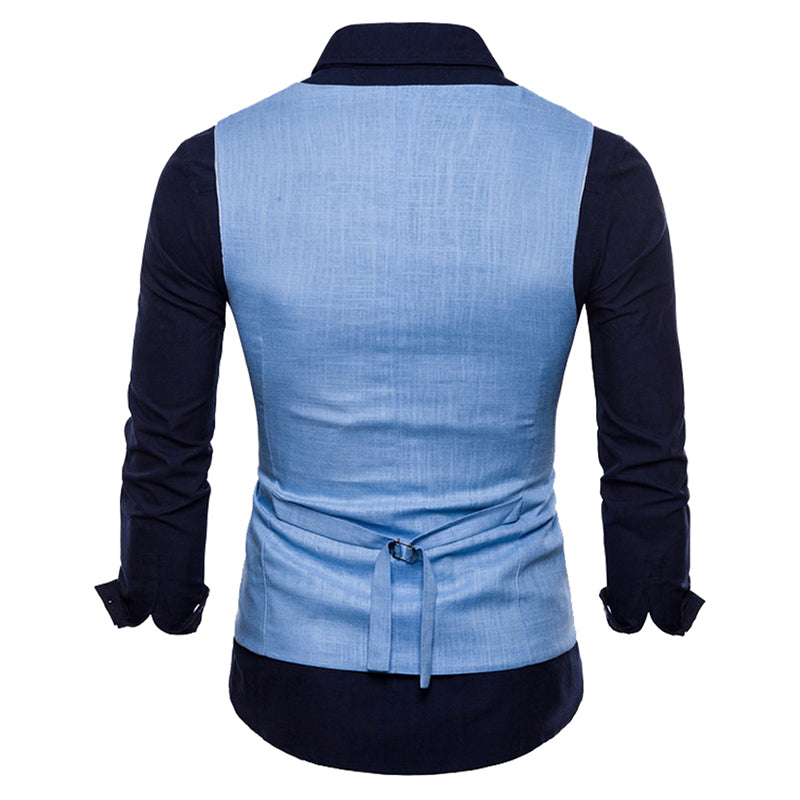 Mens Blue Suit Vest