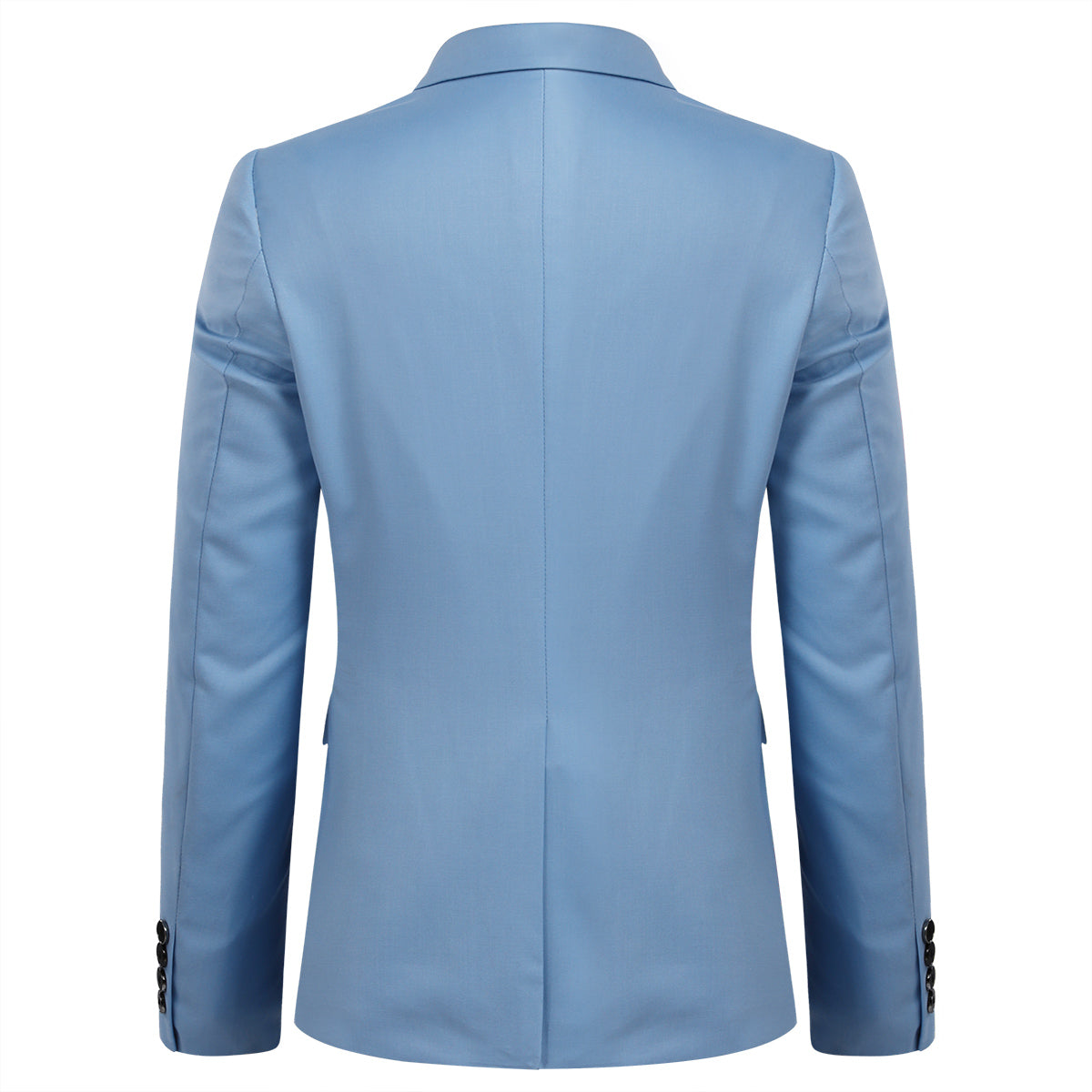 YFFUSHI Mens 3 Piece Suit Slim Fit One Button Solid Color Formal Dress Light Blue