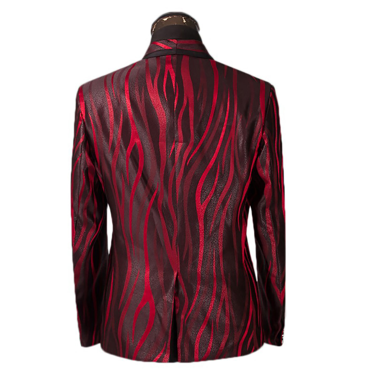 Men`s Red Zebra Printed Shiny Suits