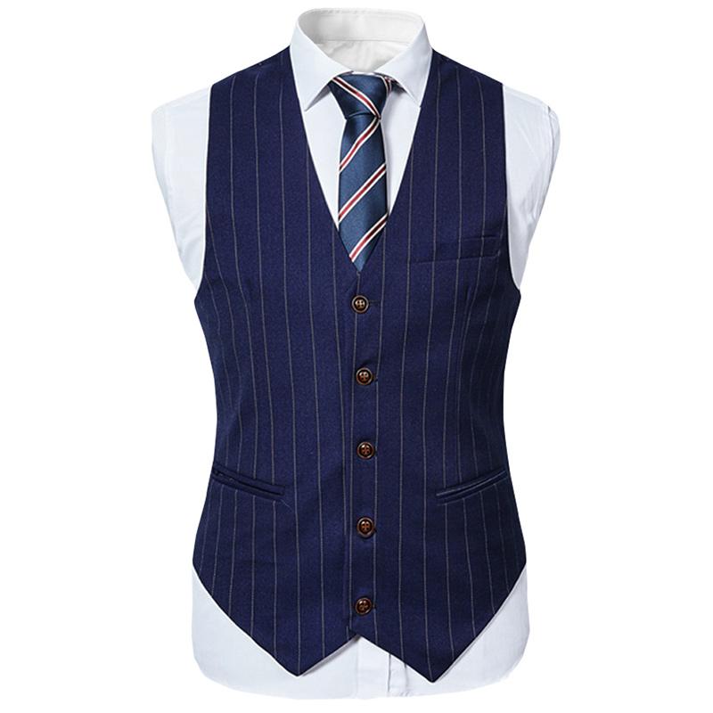 YFFUSHI Three Piece Suit Stripe Design Suit Nagaro Blue