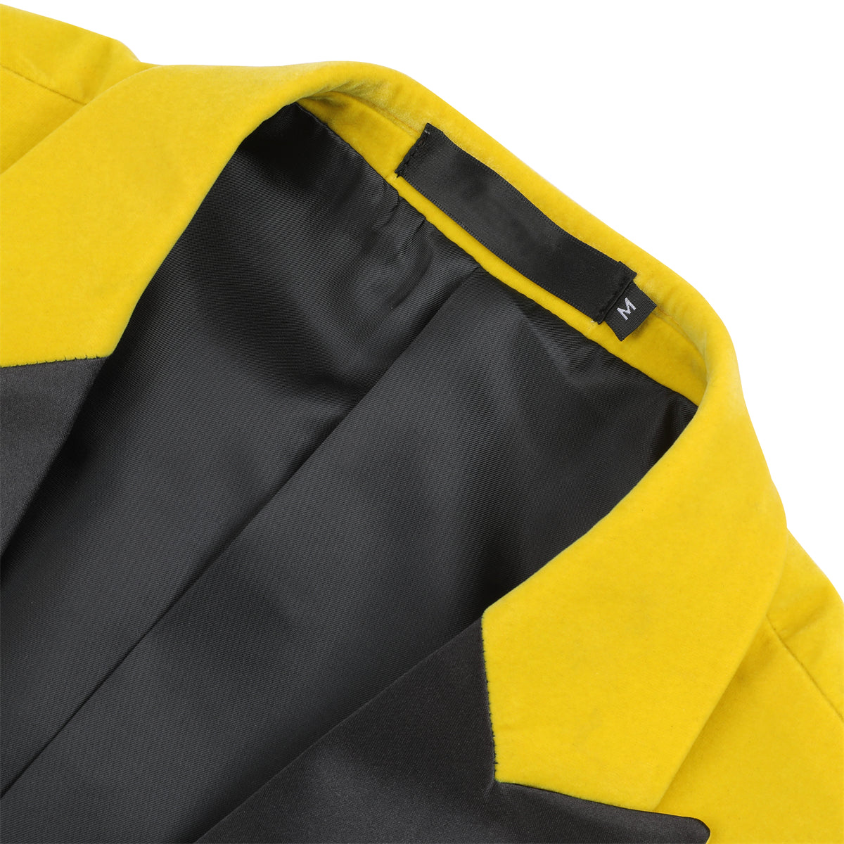 YFFUSHI Mens Dress Suit Blazer 1 Button Peaked Lapel Tuxedo Yellow