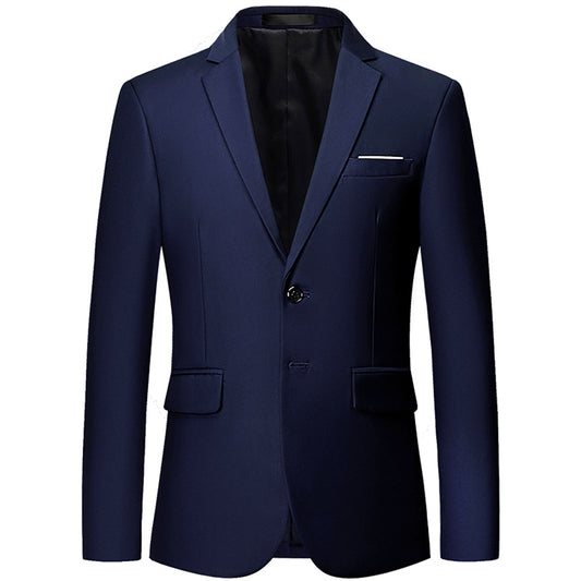 YFFUSHI Mens Slim Fit Blazer Two-Button Casual Suit Jacket Navy