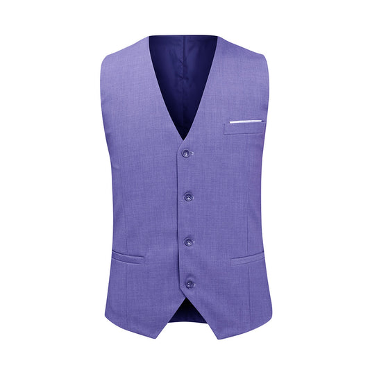 YFFUSHI Mens Formal Slim Fit Business Wedding Dress Vest Waistcoat Light Purple