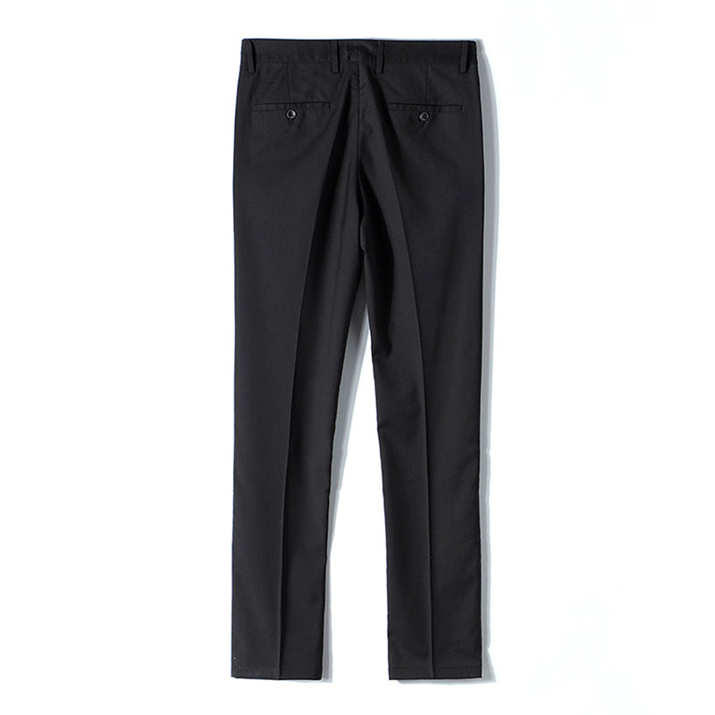 AUSTIN MILL Mens Classic Slim Fit Solid Color Stretch Flat Front Pants Black