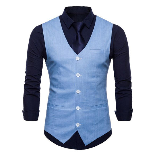 Mens Blue Suit Vest