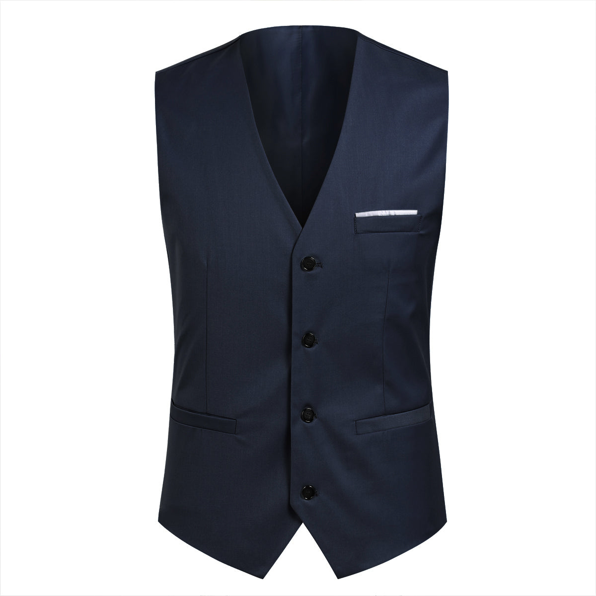 YFFUSHI Mens 3 Piece Suit Slim Fit One Button Solid Color Formal Dress Navy