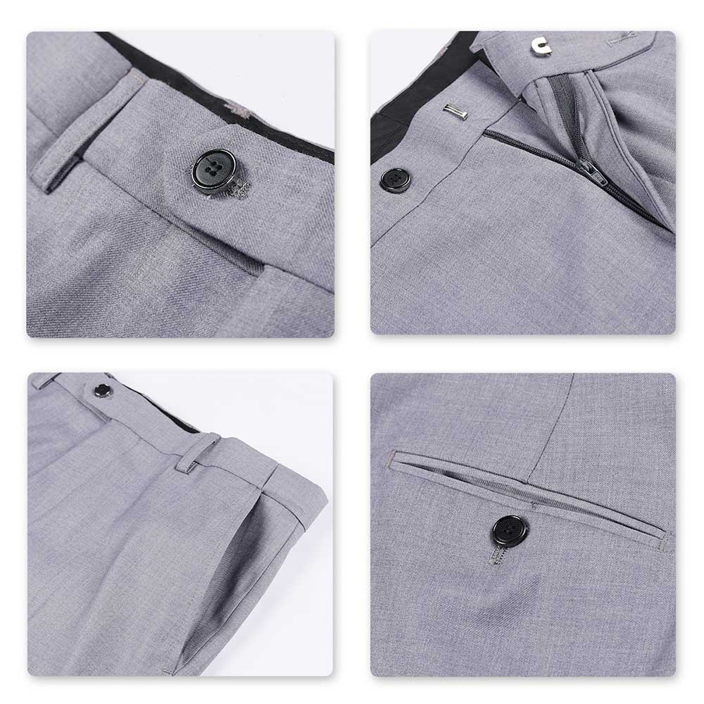 YFFUSHI Slim Fit 2 Piece Suit for Men One Button Casual/Formal Tuxedo Light Gray